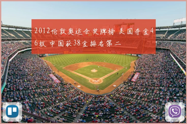 2012伦敦奥运会奖牌榜 美国夺金46枚 中国获38金排名第二
